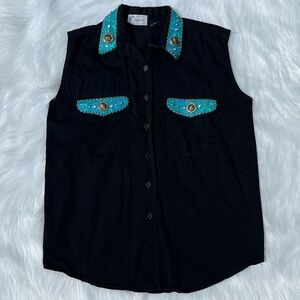 3/$30🪩 Vintage Denim Sleeveless Top